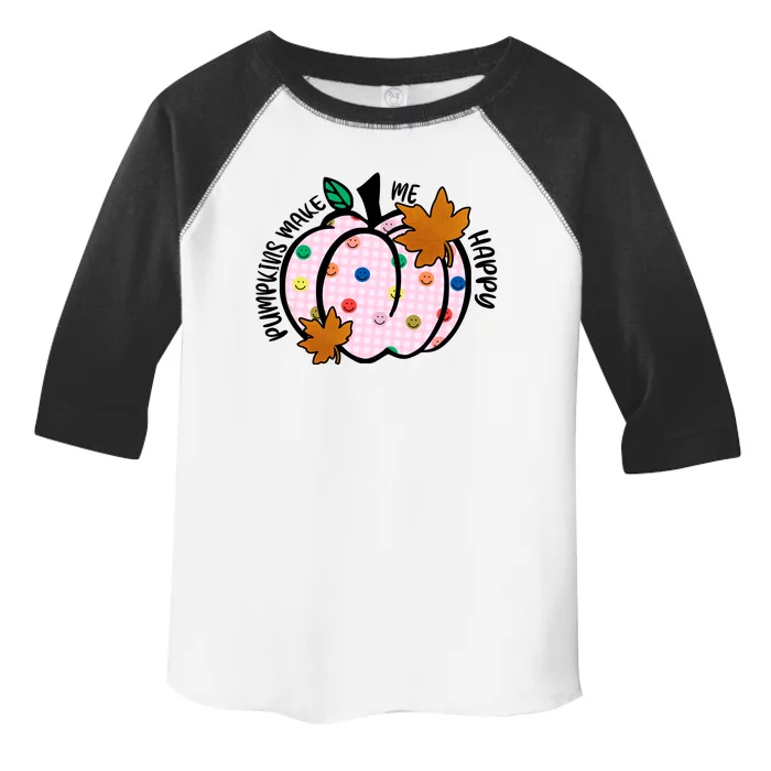 Pumpkins Make Me Happy Cute Fall Autumn Toddler Fine Jersey T-Shirt