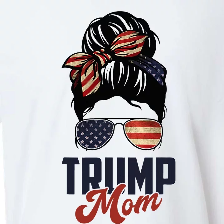 Patriotic Mom Messy Bun Trump Mom MotherS Day Sueded Cloud Jersey T-Shirt