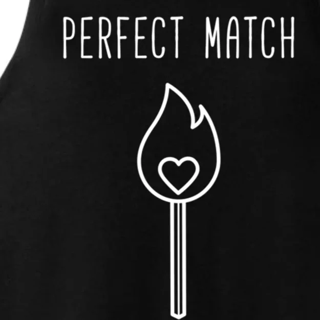 Perfect Match Minimalistic Valentines Day Pun Gift Ladies Tri-Blend Wicking Tank