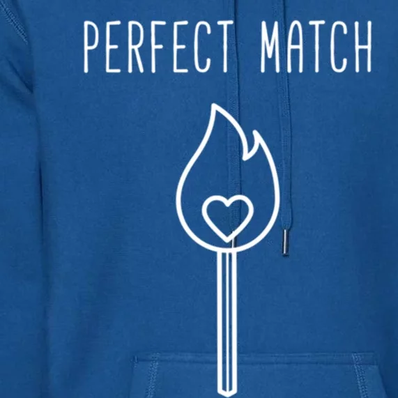 Perfect Match Minimalistic Valentines Day Pun Gift Premium Hoodie