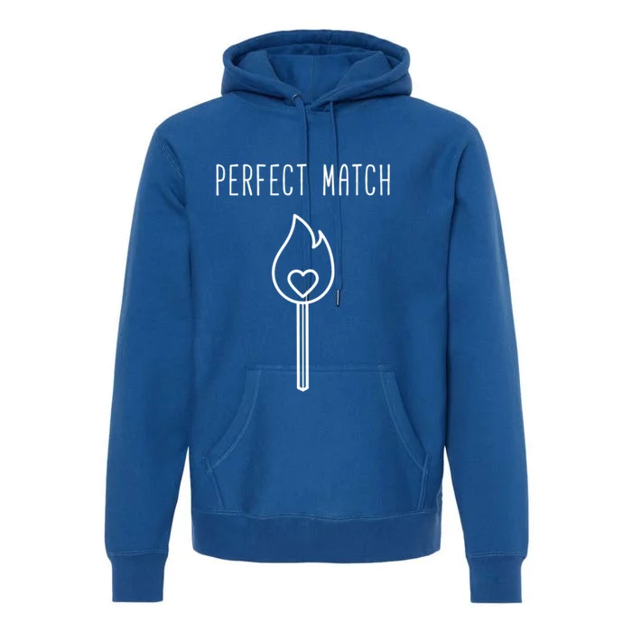 Perfect Match Minimalistic Valentines Day Pun Gift Premium Hoodie