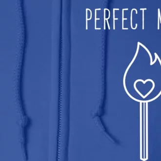 Perfect Match Minimalistic Valentines Day Pun Gift Full Zip Hoodie