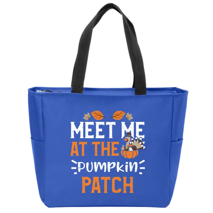 Pumpki: Meet Me At The Pumpkin Patch Thanksgiving Gift Zip Tote Bag