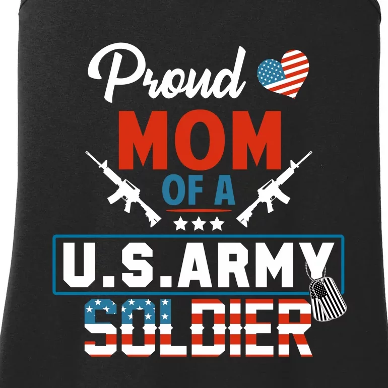 Proud Military Mom Mother Of A Army Soldier Ladies Essential Tank