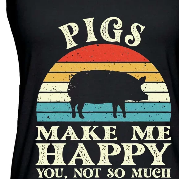 Pigs Make Me Happy You Not So Much Pig Lover Farming Farmer Ladies Essential Flowy Tank