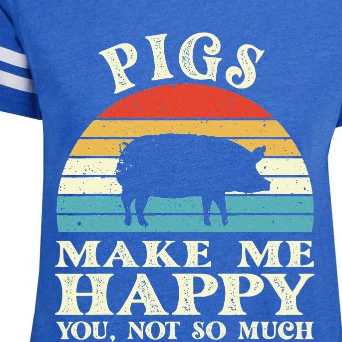 Pigs Make Me Happy You Not So Much Pig Lover Farming Farmer Enza Ladies Jersey Football T-Shirt