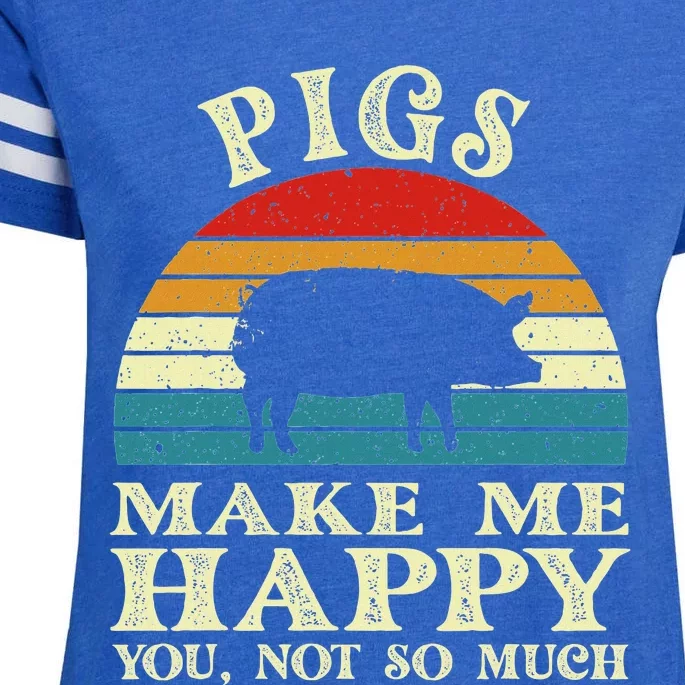 Pigs Make Me Happy You Not So Much Pig Lover Farming Farmer Enza Ladies Jersey Football T-Shirt