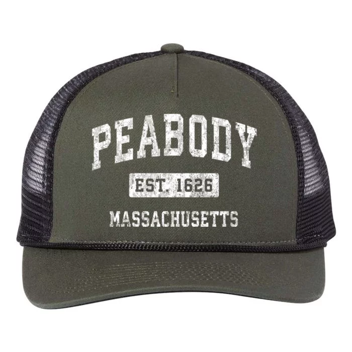 Peabody Massachusetts Ma Vintage Established Sports Retro Rope Trucker Hat Cap