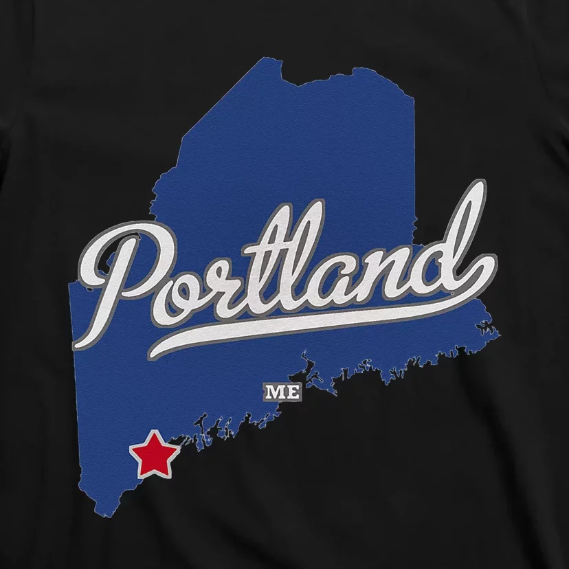 Portland Maine ME Map T-Shirt