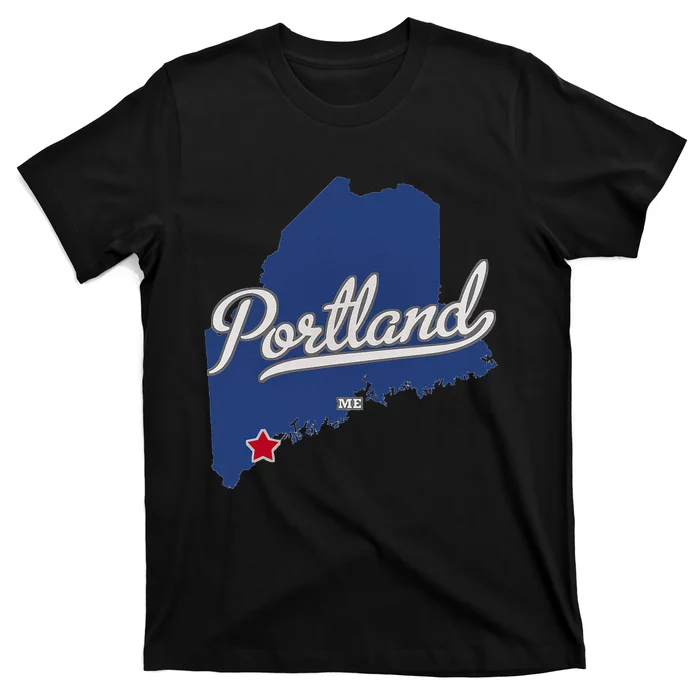 Portland Maine ME Map T-Shirt