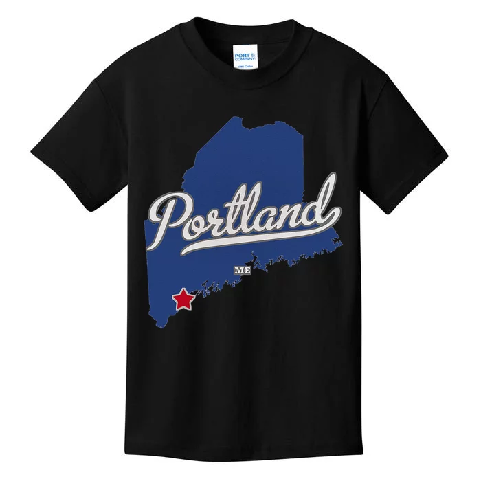 Portland Maine ME Map Kids T-Shirt