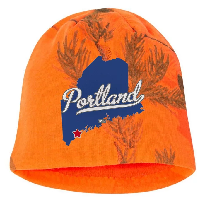 Portland Maine ME Map Kati - Camo Knit Beanie