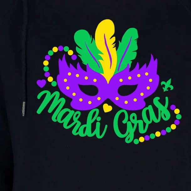 Princess Masquerade Mask Mardi Gras Womens Funnel Neck Pullover Hood