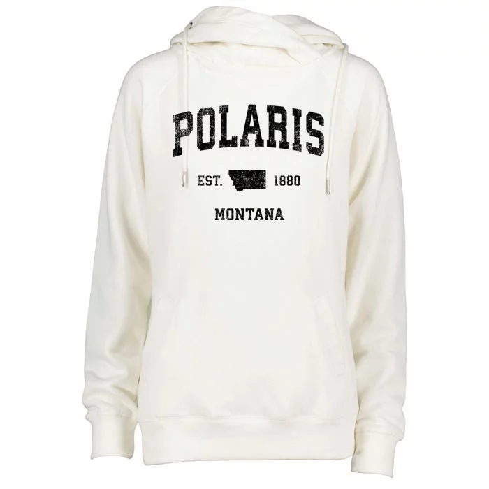 Polaris Montana Mt Vintage Sports Womens Funnel Neck Pullover Hood