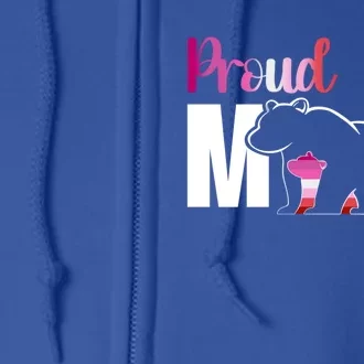 Proud Mom Mothers Day Lesbian Mom Lgbt Mama Bear Hug Love Gift Full Zip Hoodie