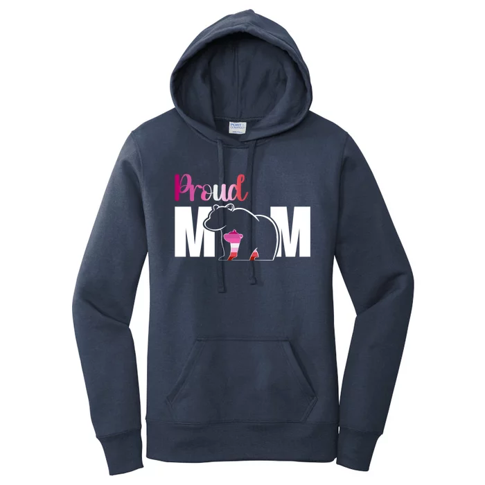 Proud Mom Mothers Day Lesbian Mom Lgbt Mama Bear Hug Love Gift Women's Pullover Hoodie