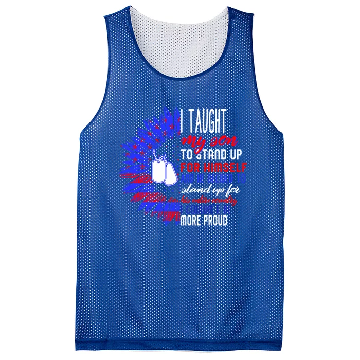 Proud Military Mom And Dad Strong Brave Son Military Family Funny Gift Mesh Reversible Basketball Jersey Tank