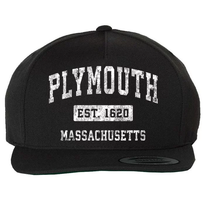 Plymouth Massachusetts Ma Vintage Established Sports Wool Snapback Cap