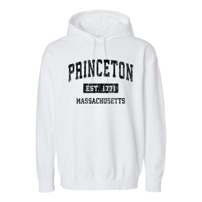 Princeton Massachusetts Ma Vintage Sports Established Design Garment-Dyed Fleece Hoodie