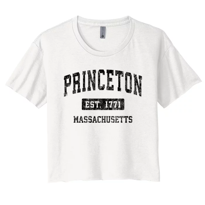 Princeton Massachusetts Ma Vintage Sports Established Design Women's Crop Top Tee