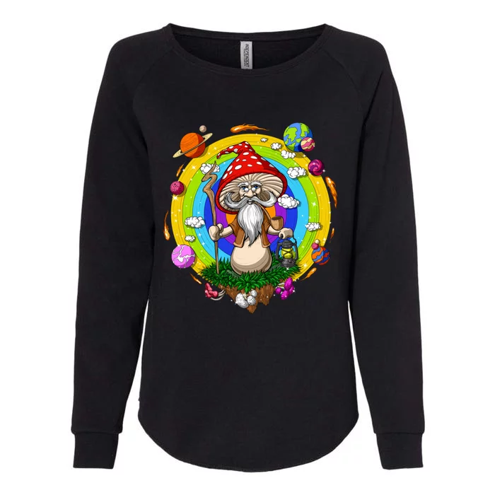 Psychedelic Magic Mushroom Buddha Yoga Meditation Spiritual Gift Womens California Wash Sweatshirt