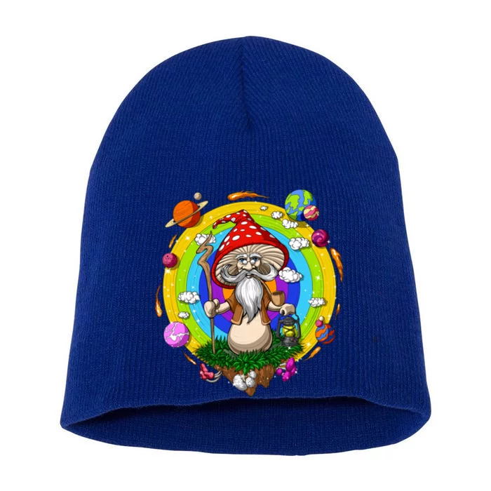 Psychedelic Magic Mushroom Buddha Yoga Meditation Spiritual Gift Short Acrylic Beanie