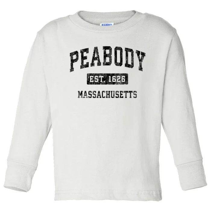 Peabody Massachusetts Ma Vintage Established Sports Design Toddler Long Sleeve Shirt