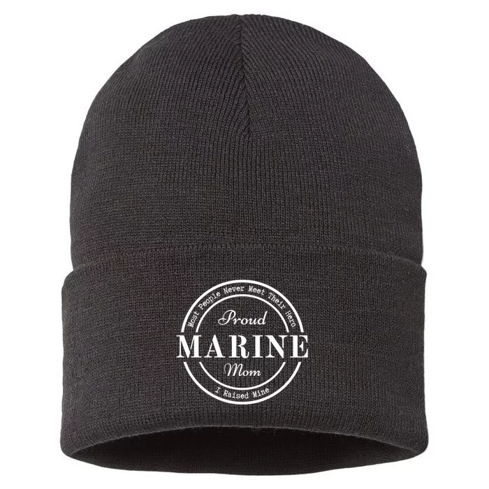 Proud Marine Mom Sustainable Knit Beanie