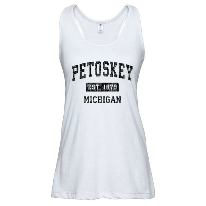 Petoskey Michigan Mi Vintage Established Sports Design Ladies Essential Flowy Tank