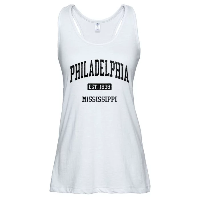 Philadelphia Mississippi Ms Js04 Vintage Established Athletic Sports Ladies Essential Flowy Tank