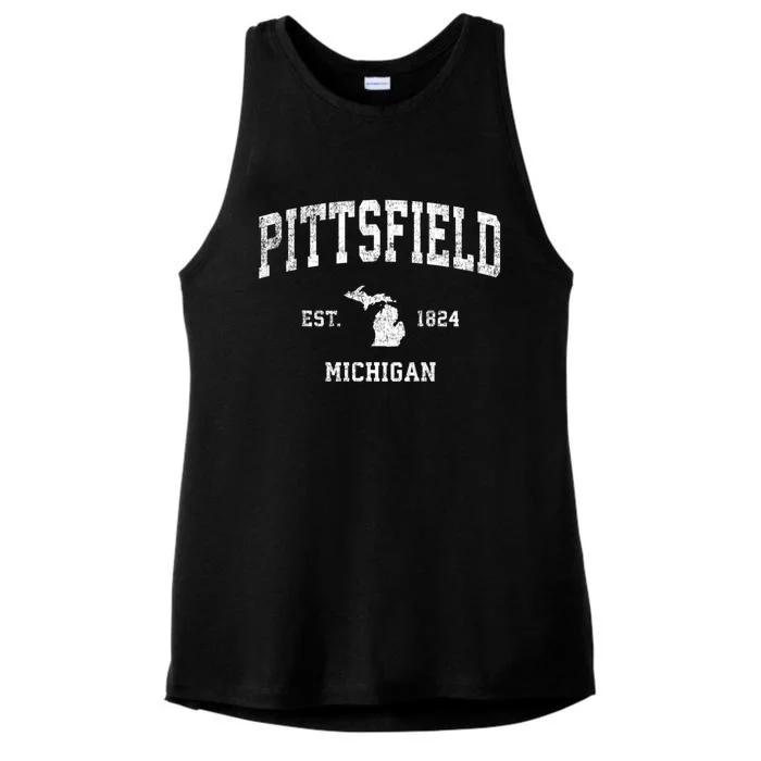 Pittsfield Michigan Mi Vintage Established Athletic Sports Design Ladies Tri-Blend Wicking Tank