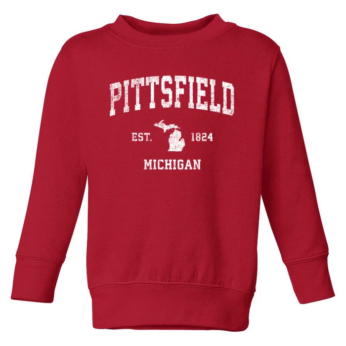 Pittsfield Michigan Mi Vintage Established Athletic Sports Design Toddler Sweatshirt