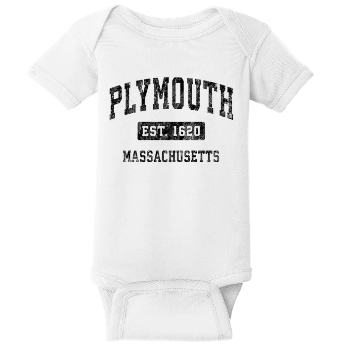 Plymouth Massachusetts Ma Vintage Established Sports Design Baby Bodysuit