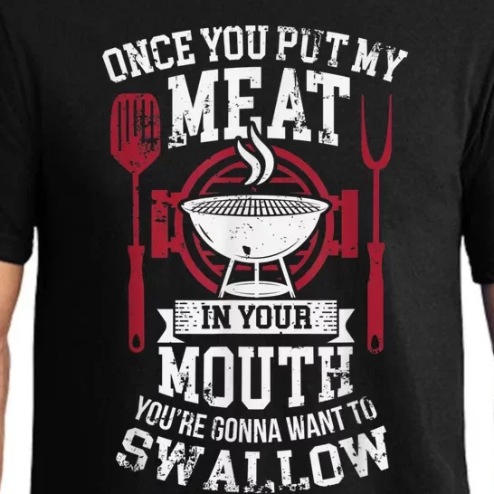 Put My Meat In Your Mouth Funny Sarcastic BBQ Pajama Set