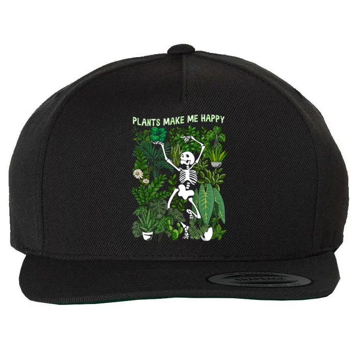 Plants Make Me Happy Wool Snapback Cap