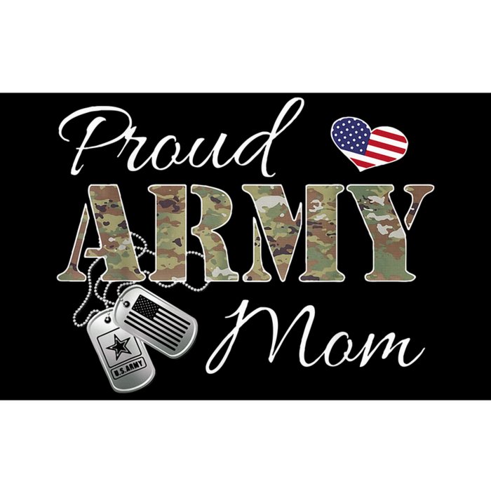 Pride Military Mom With Dog Tag Us Flag Bumper Sticker