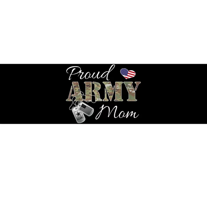 Pride Military Mom With Dog Tag Us Flag Bumper Sticker