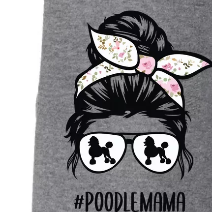 Poodle Mom Messy Bun Hair Glasses Poodle Mama Messy Bun Doggie 3-End Fleece Hoodie