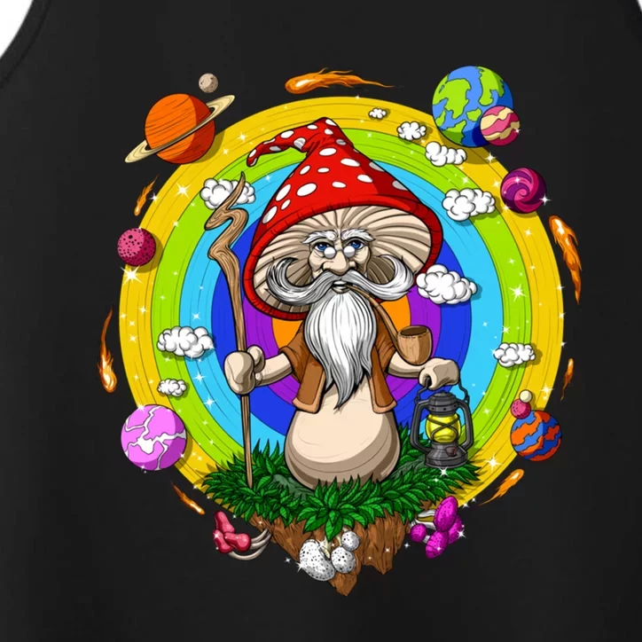 Psychedelic Magic Mushroom Buddha Yoga Meditation Spiritual Cool Gift Performance Tank