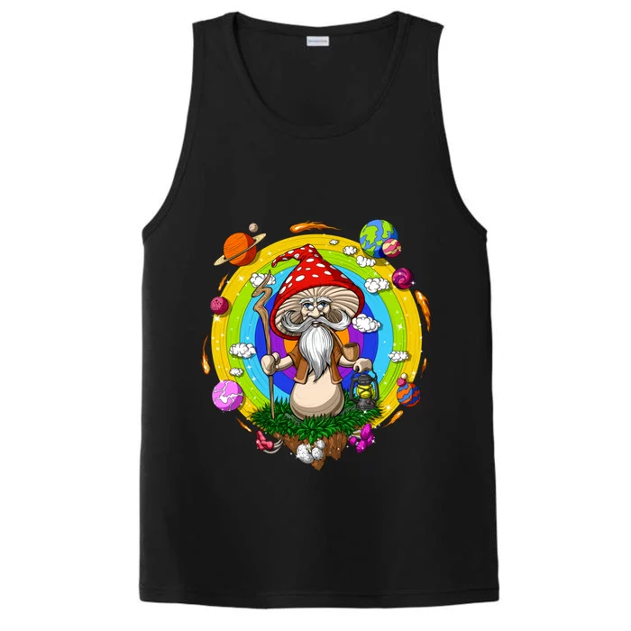 Psychedelic Magic Mushroom Buddha Yoga Meditation Spiritual Cool Gift Performance Tank