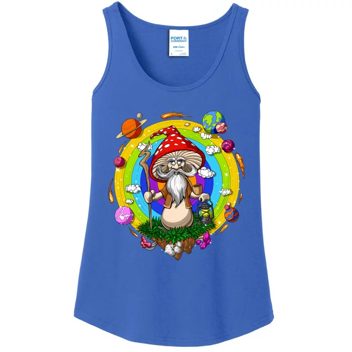 Psychedelic Magic Mushroom Buddha Yoga Meditation Spiritual Cool Gift Ladies Essential Tank