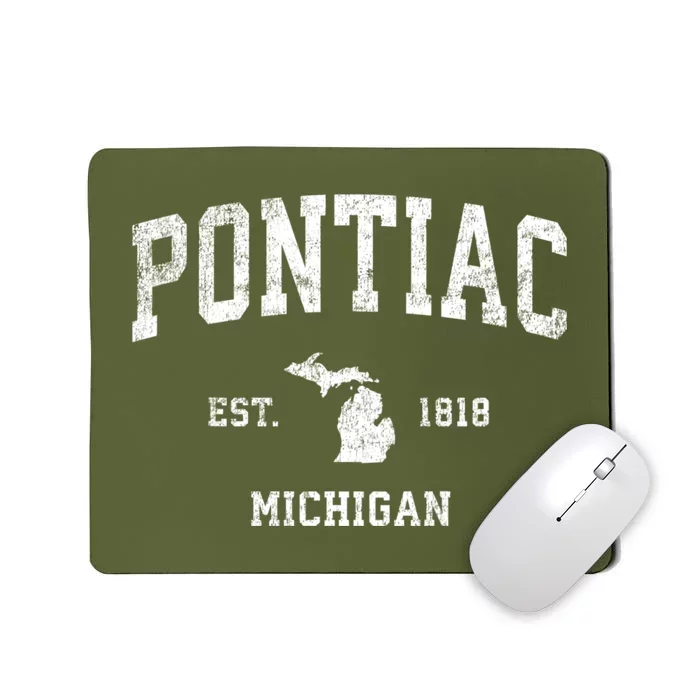 Pontiac Michigan Mi Vintage Sports Mousepad