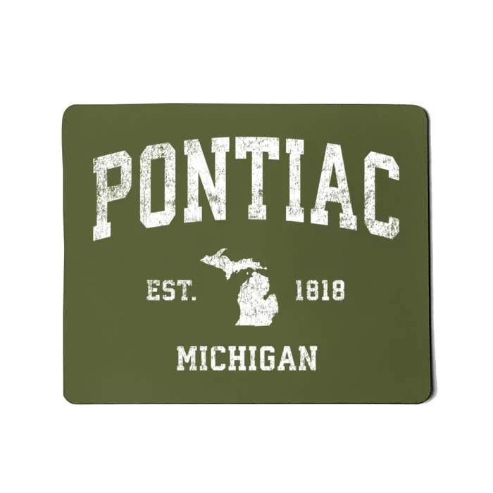 Pontiac Michigan Mi Vintage Sports Mousepad