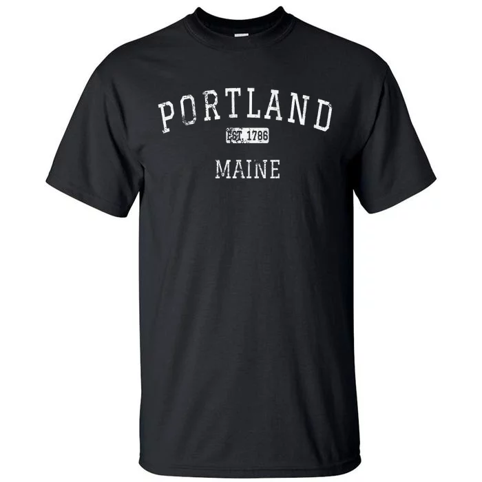 Portland Maine Me Vintage Tall T-Shirt