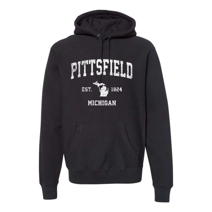 Pittsfield Michigan Mi Vintage Athletic Sports Premium Hoodie