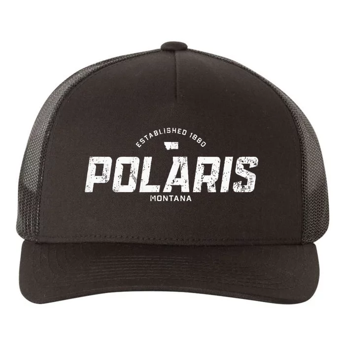 Polaris Montana Mt Vintage Athletic Sports Logo Yupoong Adult 5-Panel Trucker Hat