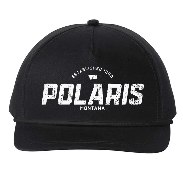 Polaris Montana Mt Vintage Athletic Sports Logo Snapback Five-Panel Rope Hat