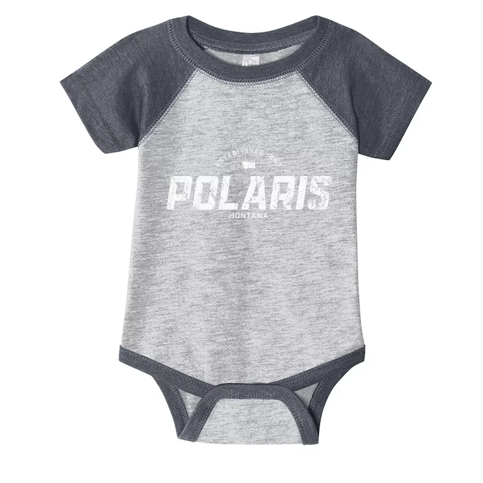 Polaris Montana Mt Vintage Athletic Sports Logo Infant Baby Jersey Bodysuit