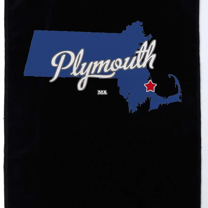 Plymouth Massachusetts MA Map Platinum Collection Golf Towel