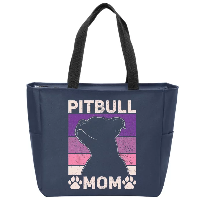 Pitbull Mom Mothers Day Funny Dog Lover Pitbull Owner Dog Zip Tote Bag